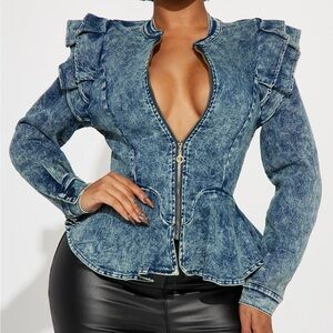 Peplum Denim Jacket